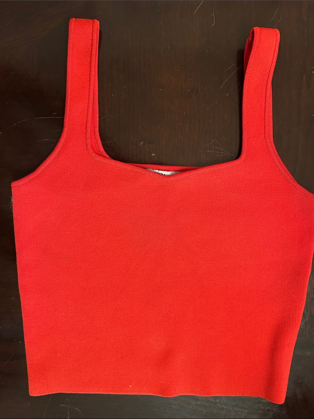 Zara Red Sweetheart Neckline Crop Tank Top